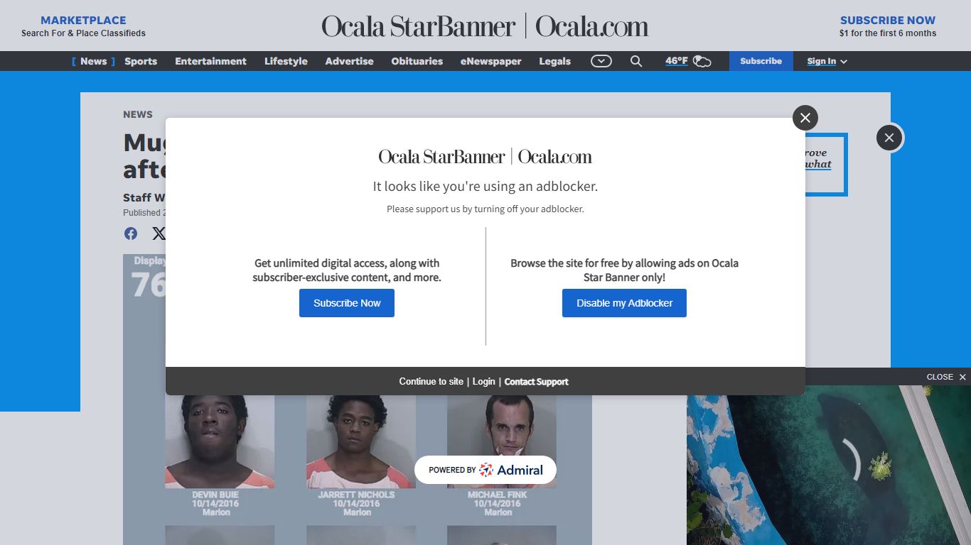 Mugshots Ocala back - and current - after monthlong outage